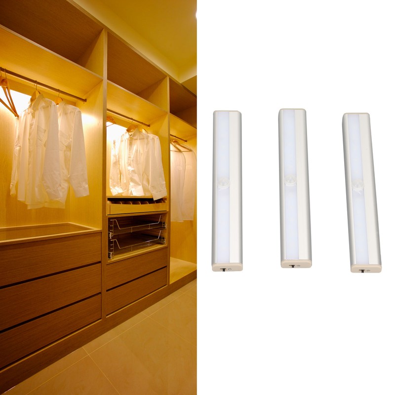 3Pcs Wireless Motion Sensor LED Lights Automatic On and Off