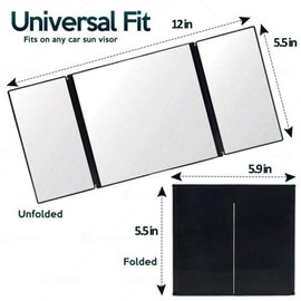 TRUE LINE Automotive Car Visor Folding Vanity Mirror Makeup Cosmetic Tri-Fold Mirror