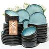 Pokini 32 Piece Dinnerware Set for 8 with Pasta Bowls,