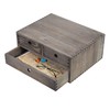 ExoLiry Rustic Stone Gray Wood Desk Storage Cabinet with Drawers