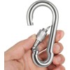 Acquwistach Locking Carabiner Clips 4 Pack 4" Stainless Steel Spring