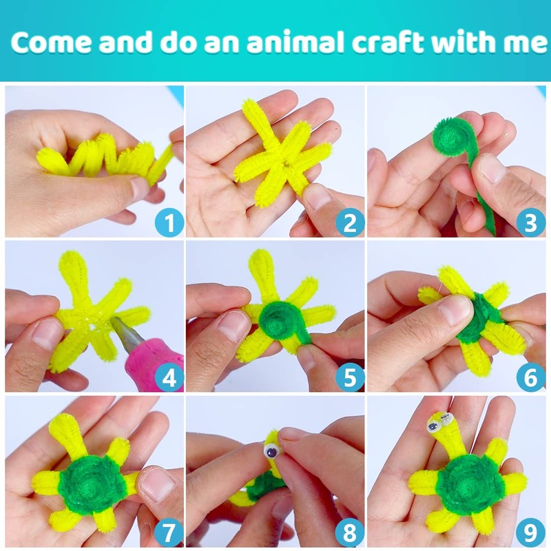 Iooleem 200pcs Yellow Pipe Cleaners, Chenille Stems, Pipe Cleaners for