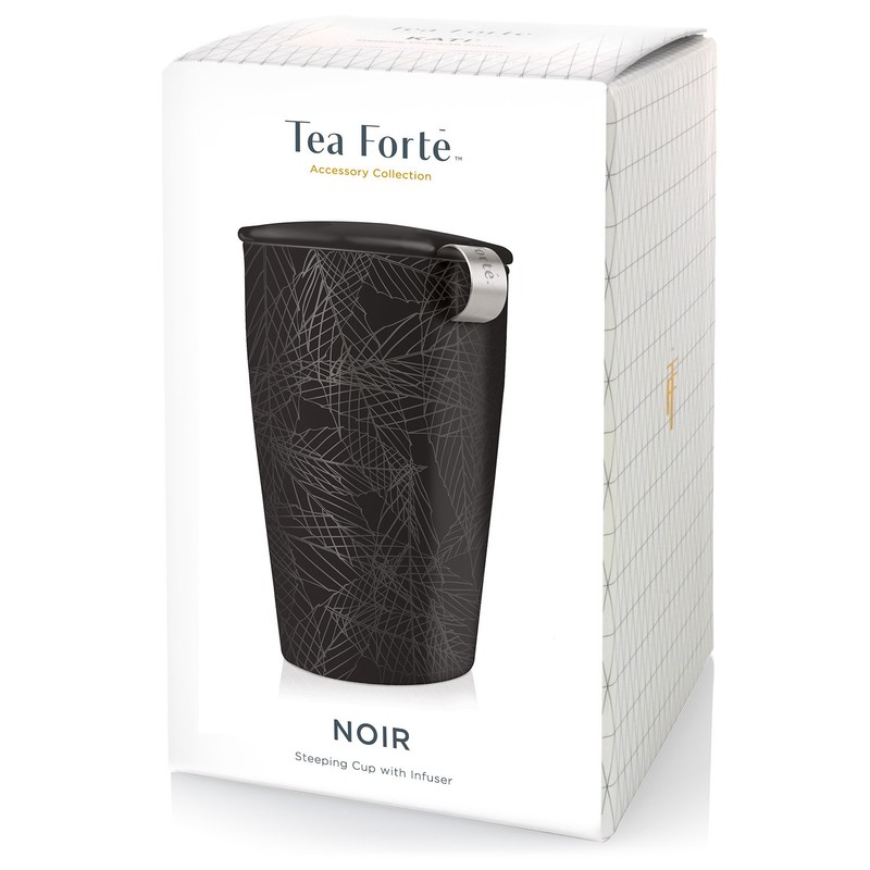 Tea Forte Double-Walled Ceramic Kati Cup, Removable Stainless Steel Infuser