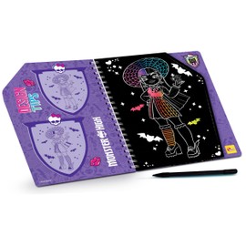 Lisciani - MONSTER HIGH - Monster High Scratch Book - Monster Hug - For Children From 4 Years - Scratch Discovery - 44 Pages - Includes Scratch Pen - Multicoloured, Gold & Glitter