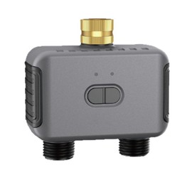 Luocute Smart Hose Timer, BT Double Outlet Irrigation Timer 2 Zone Sprinkler Timer for Garden, Rain Delay Function, Manual/Automatic Watering System Control (US Plug)