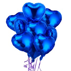 Pack of 20 Blue Heart Balloons Valentine's Day 18 Inch Heart Shape Helium Balloons, Heart Balloons, Brown Apricot Love Balloons, Heart Balloons, Helium Suitable for Wedding