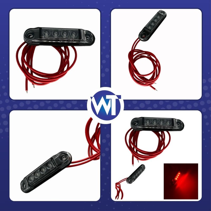 Web Truck Slim Marker Light, Marker Light, Dark Graphite, Red,