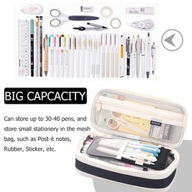 Pencil Case Girls Pencil Case Large Capacity Teenager Case Pens Pencil Case for School & Office, moonlight black, pencil case