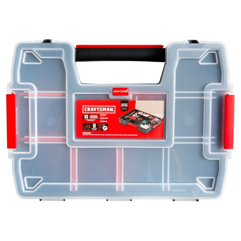 CRAFTSMAN Storage Organizer, Small Parts Organizer, 3-Packs with 10-Compartments, Lid
