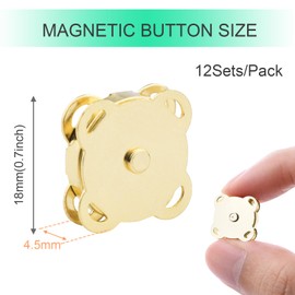 CooBigo - Botones magnéticos a presión, ciruela, cierres magnéticos para bolsos, ropa, bolsos, álbumes de recortes, cierres magnéticos de cierre, costura en broches magnéticos para manualidades (18