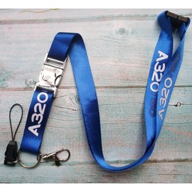 Pinstant Airbus A320neo Family A320 Aerospace European Aircraft Design Manufacturer Air Airplane Airline Flight Detachable 20.2" Neck Lanyard Keychain Holder ID Badge Mobile Phone Pin Strap