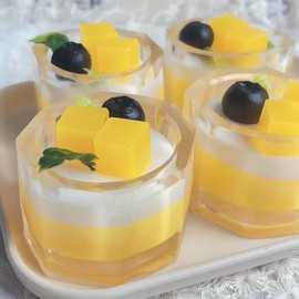 【2025 New】MOBECK 2.76 In Handmade Strawberry Taba Squishy Toys, Cute Strawberry Squeeze Toys, Kawaii Strawberry Squishies Fidget Toys, Strawberry Jelly Squishy Funny Novelty Things Suitable for Office School (Crystal Clear) - Colour: 2.76 In Mango Cup- 1