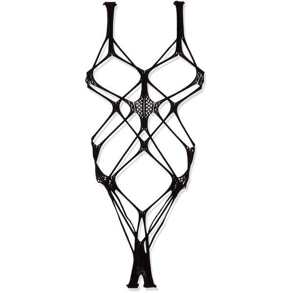 R - Dream Fishnet Stockings Bodysuit Lingerie With Open Crotch - blk