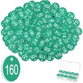 Tenare 1-200 Plastic Number Plates, Numbered Engraved Number Plates, Beehive Labels, ID Tags with Hole, without Key Rings (Green)