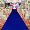 FUHSY Royal Blue Velvet Aisle Runner - 4x15FT Luxury Wedding