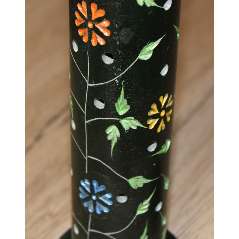 Incense Tower, Yara, Soft Stone, Green with Floral Pattern, 27