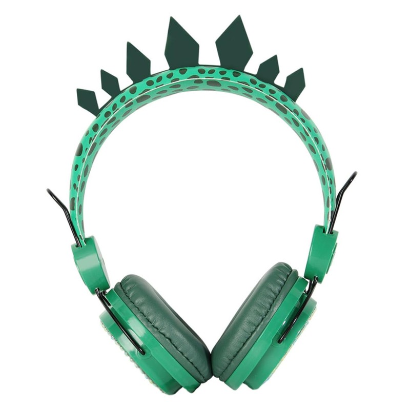 Mobestech 3pcs Boy Girl Headphones Microphone Dinosaur Comfortable Ear Cable
