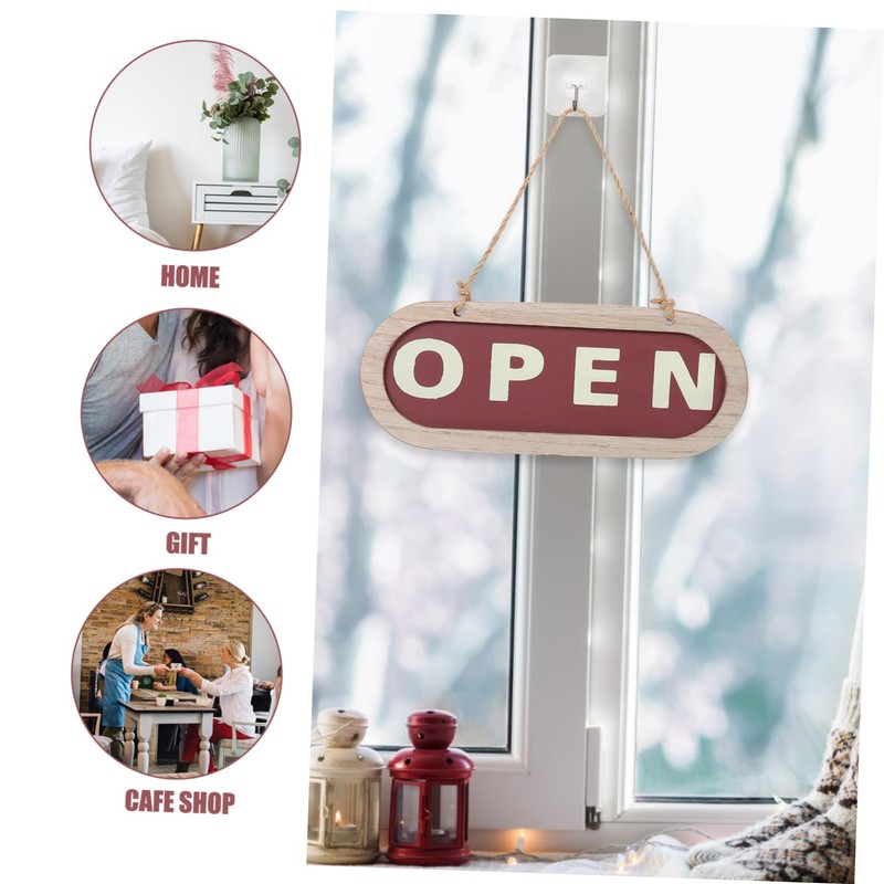 Ipetboom Rustic Hanging Plaque Double Sided Open Closed Sign for