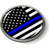 Thin Blue LINE (Stripe) US American Flag 3D Domed CAR