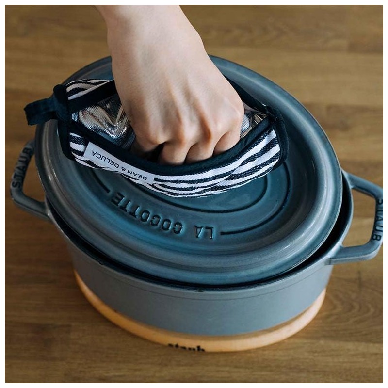 DEAN & DELUCA Pot Holder, Black, Pot Gripper, Mitten, Round,