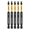 DEWALT FLEXTORQ Square #2 Bits 5Pk, Robertson 1/4 x 3-1/2in