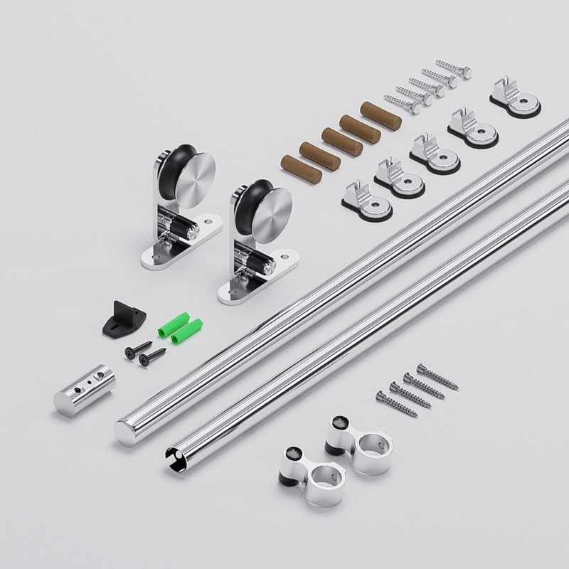 AONAYIOA 6FT Top Mount Sliding Barn Door Hardware Kit, Stainless