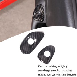 Lcojicep Car Switch Button Trim Compatible with Corvette C6 Z06 ZR1 2005-2013 Door Switch Button Lock Trim Door Switch Button Trim Frame Panel ABS,Carbon Fiber Grain