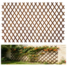 Bamboo Expandable Trellis for Climbing Plants, Wood Garden Lattice Fence Panel for Outdoor Balcony Patio Plant Support for Ivy Vine Roses,Animal Barrier,Indoor Balcony Patio Decor