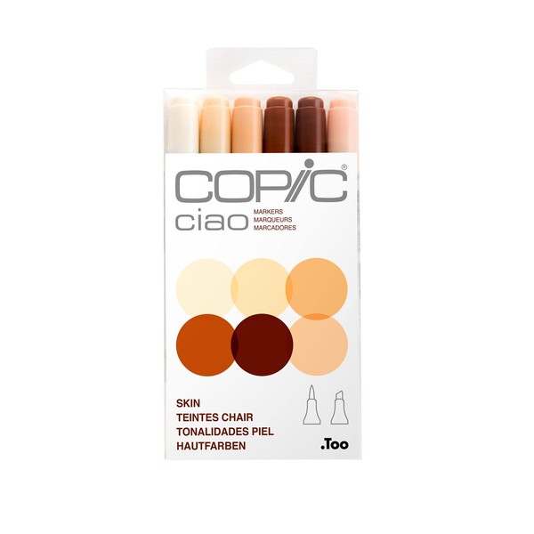 Copic Marker I6-Skin Ciao Markers, Skin, 6-Pack