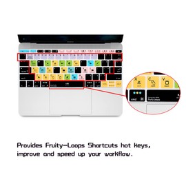 HRH Fruity Loops FL Studio Hotkey Silicone Keyboard Cover Skin for MacBook Pro 13"A1708 A1988 No Touch Bar 2018 2017 2016 Release and for MacBook 12"A1534 (2015)&A1931(2018)USA Layout Protective Skin