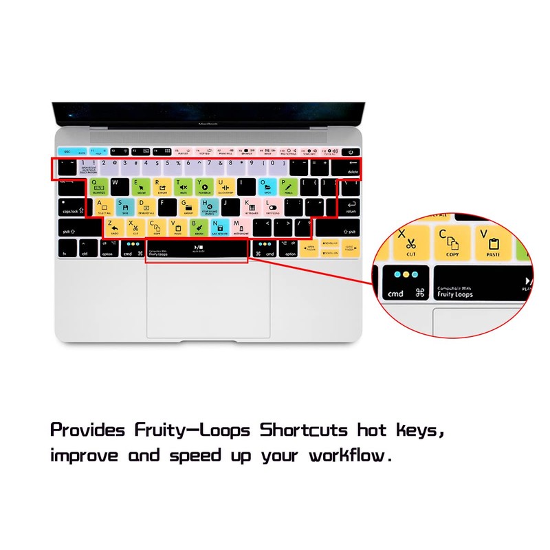 HRH Fruity Loops FL Studio Hotkey Silicone Keyboard Cover Skin