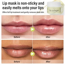 Complejo de colágeno y péptidos para labios de 0,7 oz, bálsamo labial de colágeno con vitaminas E y A. Manteca de labios para nutrir y                