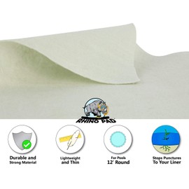 Rhino Pad 12-Foot Round Pool Liner Pad for Above Ground Swimming Pools | Prevents Punctures | Easy to Install Pool Liner Fabric | Made of Strong Eco-Friendly Material | Extends Life to The Liner