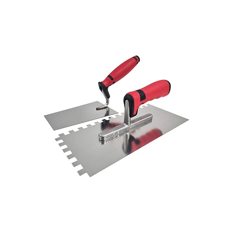 Tiling Set 2-Piece with Smoothing Trowel Rust-Proof Teeth 8 x
