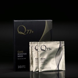 Q77+ - Face Mask - Gold Booster Mask - Instant Lifting Effect - With Gold Particles, Vitamins and Essential Oils - Activates and Reduces Wrinkles - Pack of 10