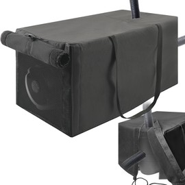 24x11x11 Inch Pool Pump Cover with 2 Side Openings, 3-Layer Pool Heater Cover Equipment Enclosure, Winter Protection with Rolling Door and 2 Fixed Handles