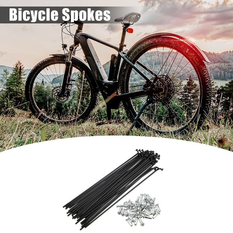 QUARKZMAN 40 Pcs 14G J Curve 136mm Spokes with Nipples