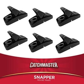 Snapper Quick-Set Reusable Snap Mouse Traps by Catchmaster - 6 Pack, Ready to Use Indoors & Outdoors. Grip Instant Kill Plastic Environment-Friendly Glue-Free Poison-Free