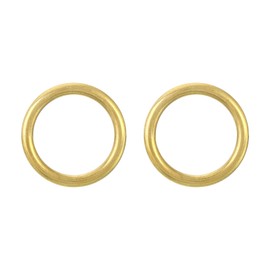 uxcell 2Pcs O Ring Buckle 38mm/1.5", Brass Seamless Welded Circle Loop 6mm Thickness for Luggage Webbing Craft DIY Decoration Accessories, Gold Tone