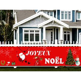 MKISHINE Francai Christmas Snowman Banner for Christmas Party Decoration Indoor Outdoor Decoration