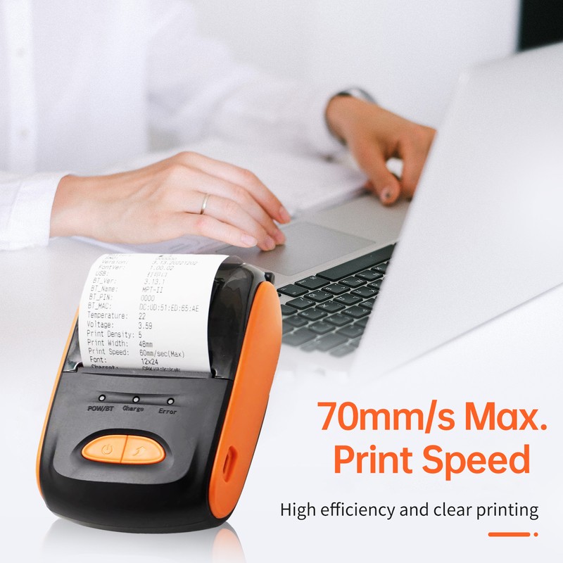 Receipt Printer Portable 58mm Mobile Thermal Printer Wireless BT Mini