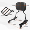 AUFER Rear Passenger Upright Backrest Sissy Bar With Luggage Rack