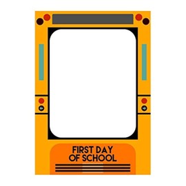 SWYOUN Yellow School Bus First Day of School Back to school Party Photo booth Selfie Frame