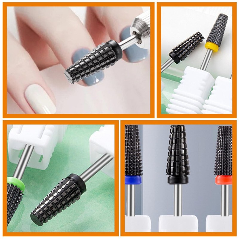 minkissy Rainbow Hair Clips Nail Bits Nail Drill Bits Carbide