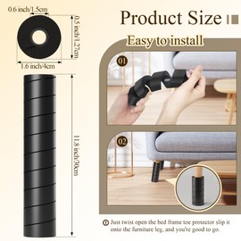 Bed Frame Leg Covers, Reusable Bed Frame Toe Protectors,Bed Frame Feet Protectors,Bed Frame Foot Collision Guards/Pads/Safty Shield,Prevent Toe-stubbing Incidents from sofa/chair/table (30cm-8pcs)