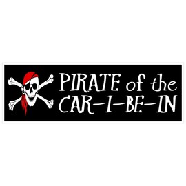 Generic Pirate of The Car I Be in Bumper Sticker 3"" x 9"" D7209, White