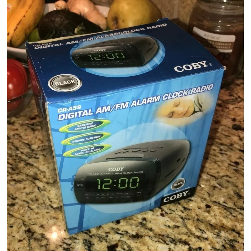 COBY CR-A58 BIG LED Digital AM/FM Alarm Clock Radio-Snooze