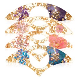 YUXIANLB Book Page Holder for Reading, 4 PCS Dried Flower Resin Transparent Bookmark, Thumb Book Page Holder Reading Accessories for Reading Lovers, Gifts for Bookworm, Literary, Students and Teachers