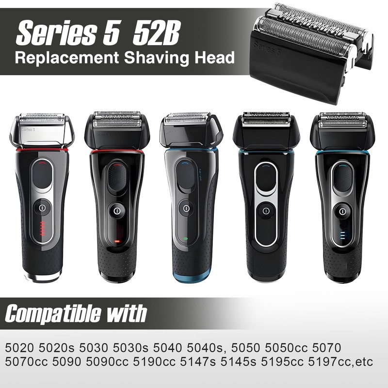 Pack of 2 Replacement Shaving Heads Compatible with Braun Series