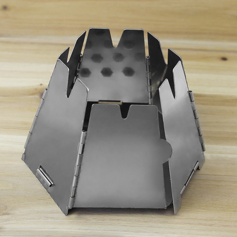 Mini Folding Stainlesss Steel Hexagon Wood Stove Portable Outdoor Camping